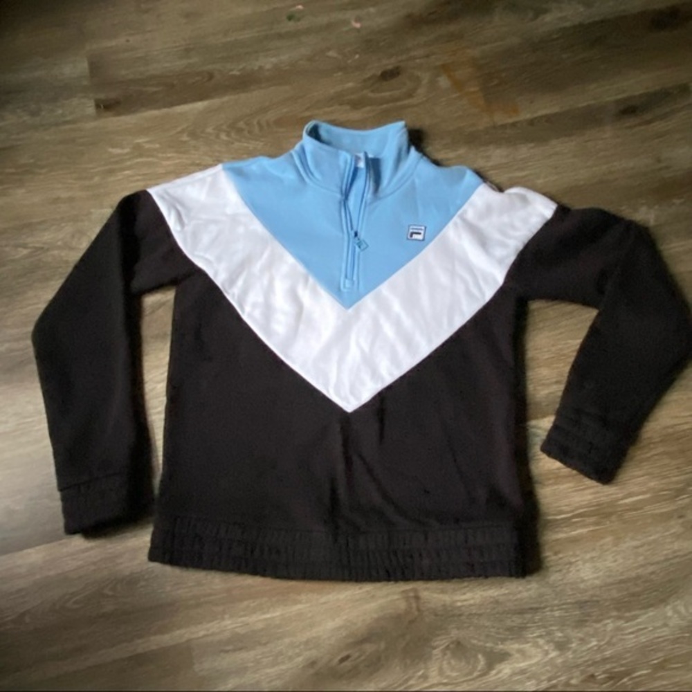 FILA Sweatshirt Size Small Women’s Blue 1/4 Zip LongSleeve‎ Pull Over